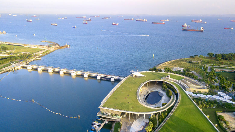 View of the Singapore's marina bay