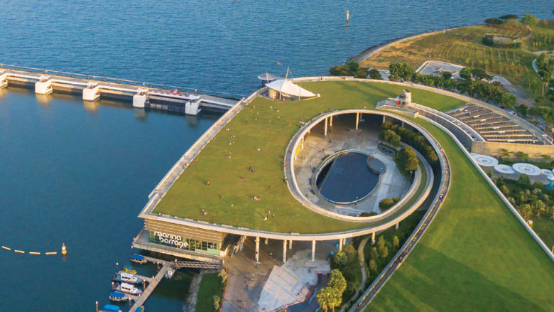 View of the Singapore's marina bay