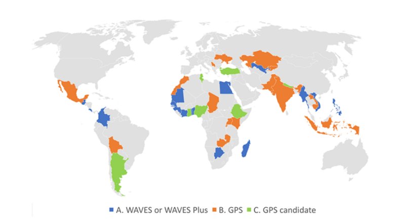 A Map showing the scope of WAVES, WAVES Plus and GPS programs 