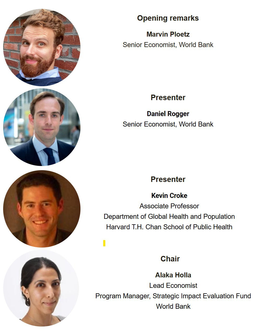 SIEF seminar speakers