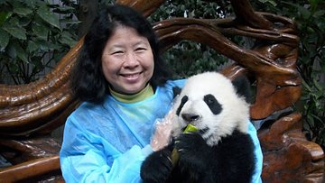 Susan Shen and baby panda