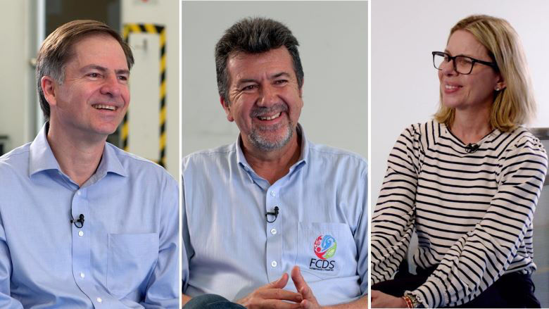 Anna Bjerde with Rodrigo Botero García and Carlos Felipe Jaramillo