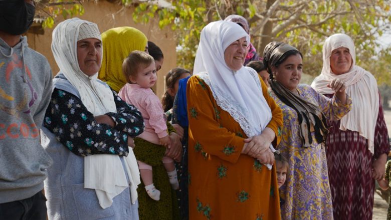 A group of villagers in Tajikistan's Khatlon region 