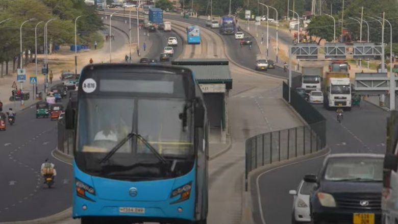 A video clip of a busy road in Tanzania