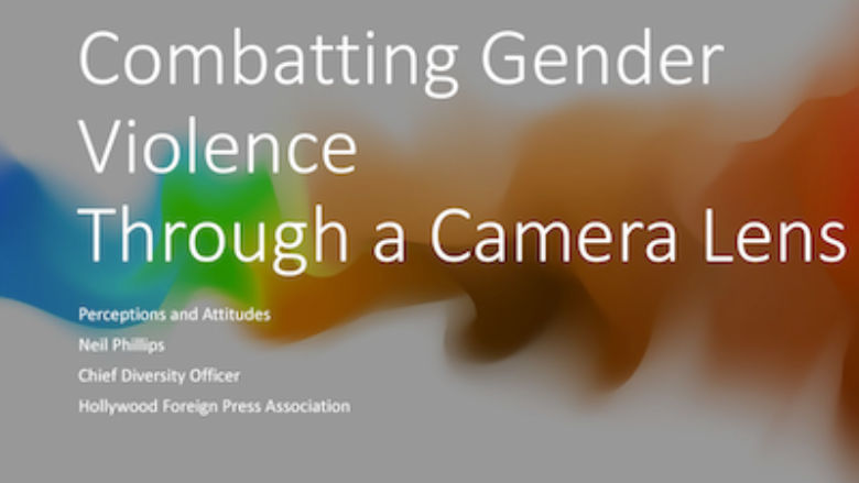 Combatting Gender Violence Presentation Cover Slide with colorful background