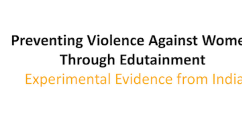 Cover slide of presentation on preventing violence against women using edutainment