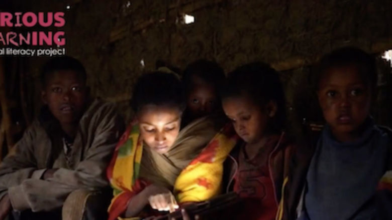 Children using a tablet