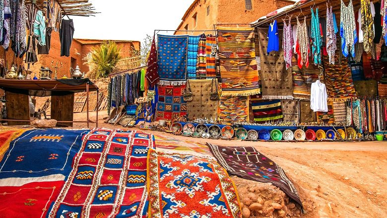 Morocco market carpets