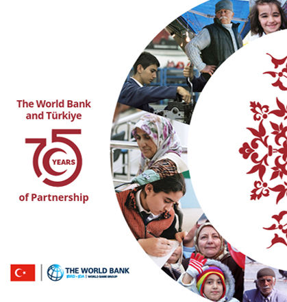 Cover of the Türkiye 75th anniversary with the World Bank Commemorative Book