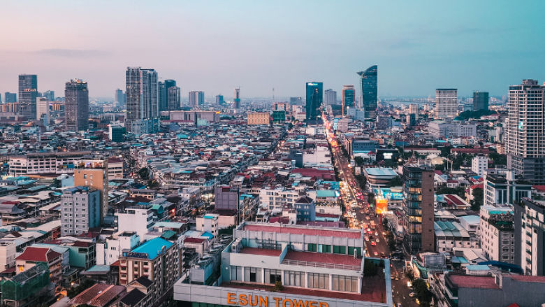 Skyline of Phnom Penh, Cambodia