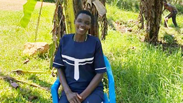 Uganda-forest-worker sitting in a chair