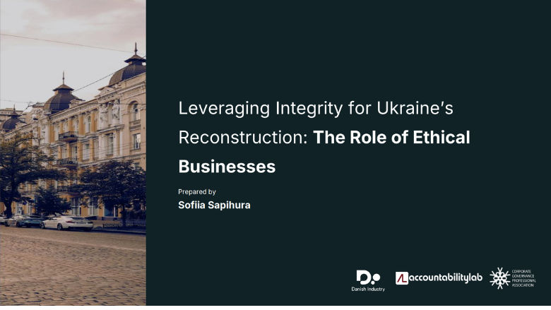Leveraging Integrity for Ukraine's Reconstruction