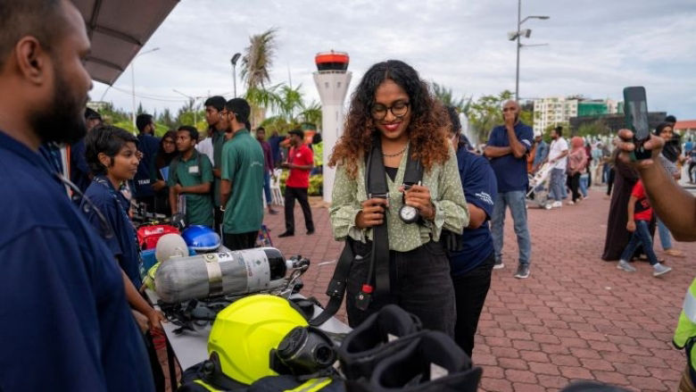 A young Maldivian exploring alternative career options at the the National Skills and Career Expo in Hulumale’