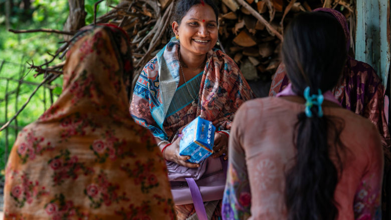 Bengali women gathering for a session on menstrual hygiene