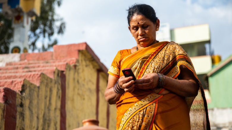  Woman on her mobile device FSAP website