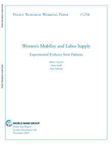 Report Cover for Women's Labor Supply in Pakistan