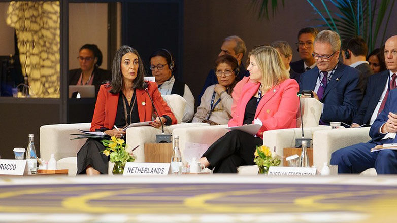 وزيرة الاقتصاد والمالية المغربية نادية فتاح في الاجتماعات السنوية لعام 2023 التي انعقدت في مراكش.