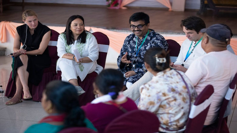 The World Bank Dispute Resolution Service meeting with members of the community in Nepal.