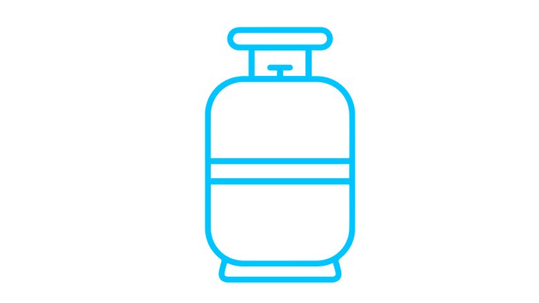 Icon showing LP gas cylinder 