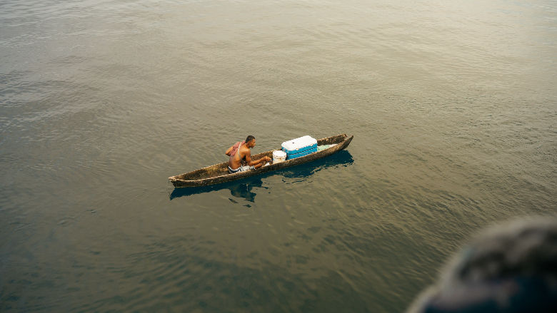 canoe on river