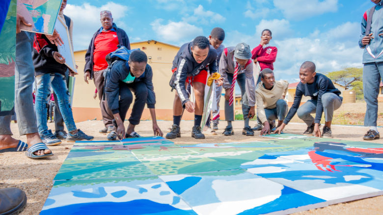 art project with children in Eswatini