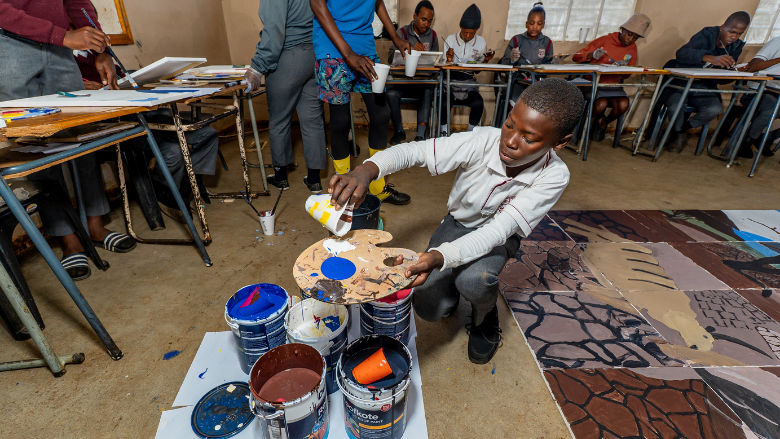 art project with children in Eswatini