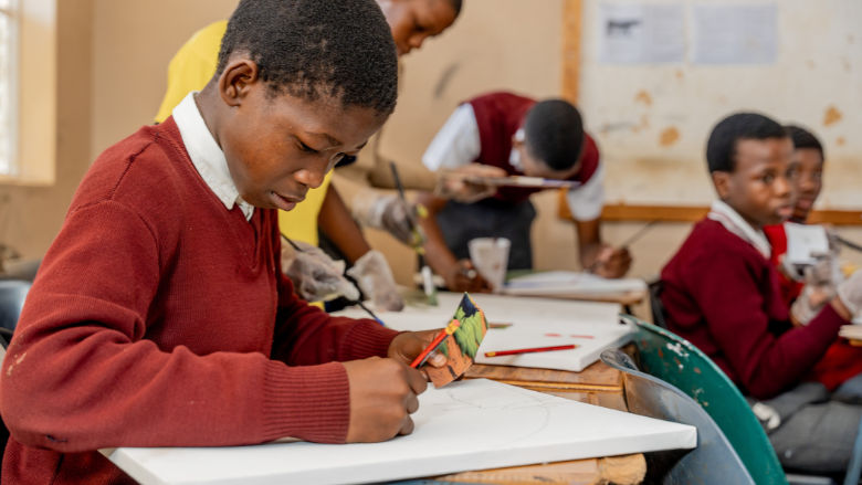 art project with children in Eswatini