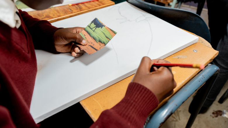 art project with children in Eswatini