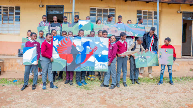 art project with children in Eswatini