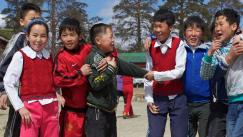 Children playing in Mongolia