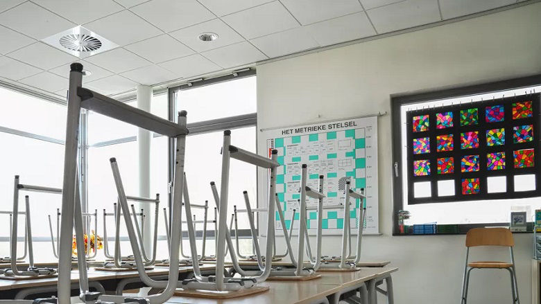 empty classroom during covid-19 lockdown