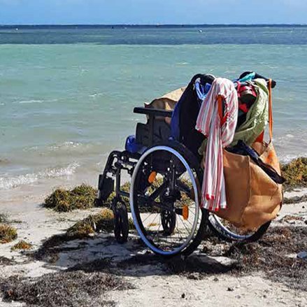 Wheelchair on the beach
