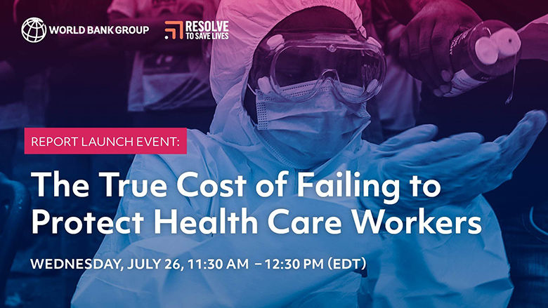 health care worker in PPE - report launch event invitation