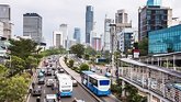 Heavy traffic in Jakarta, Indonesia.