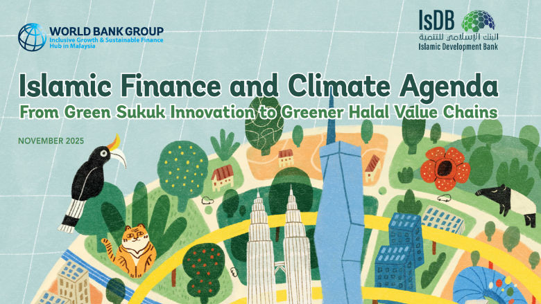 Illustrated concept of Kuala Lumpur, Malaysia for Islamic Finance report cover
