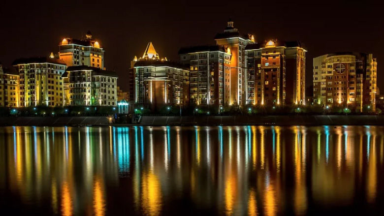 Night view of Astana