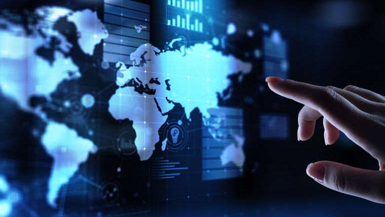 Business and marketing strategy dashboard, Data analysis control panel on virtual screen.