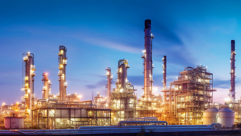 Oil refinery plant from industrial zone, Iraq