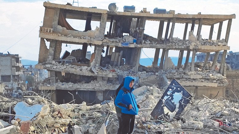 Earthquake rubble, Aleppo, Syria, February 2023