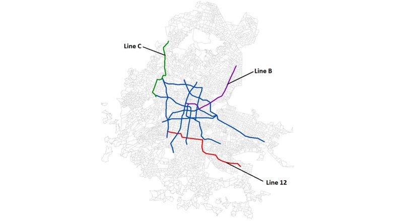 Diagram of the Mexico City metro expansion
