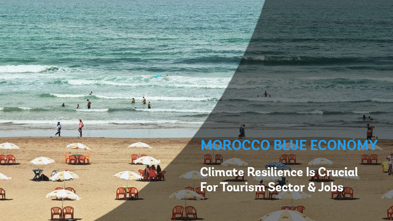 Tourist chairs in Casablanca beach, Morocco