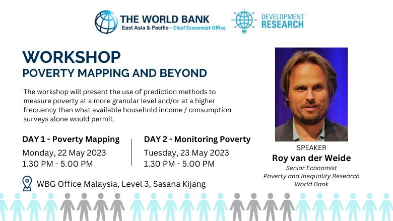 Poverty Mapping and Beyond Workshop on May 22-23, 2023 at the World Bank Office in Kuala Lumpur