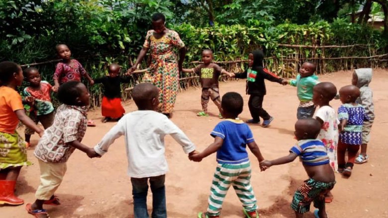 Play activities at Home-Based ECD, Ntarabana Sector, Rulindo District - Credit LODA