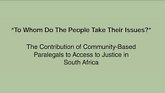 Community based paralegals South Africa
