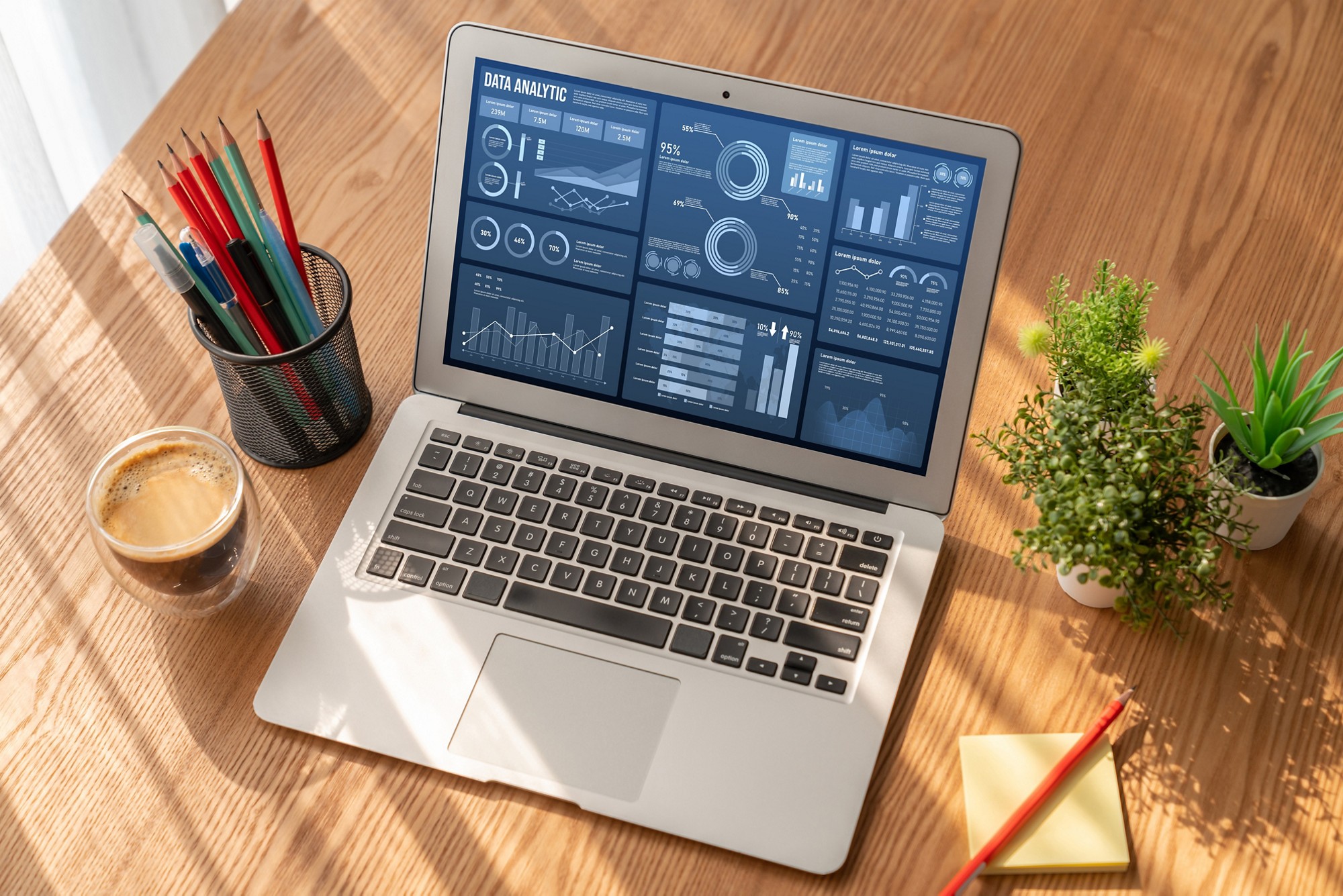 Business data dashboard provide business intelligence analytic for marketing strategy planning snugly with big data set to analyze customer demands and foreseeing business future