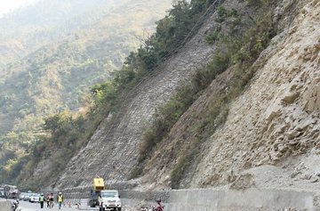 Slope protection work in Nepal%27s Narayanghat Muglin Road