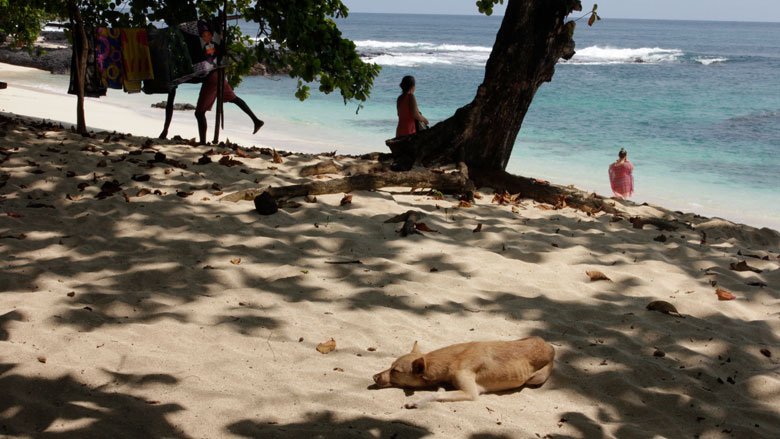 Pristine beaches and a historical marker indicating the location of the Equator line draw a trickle of tourists