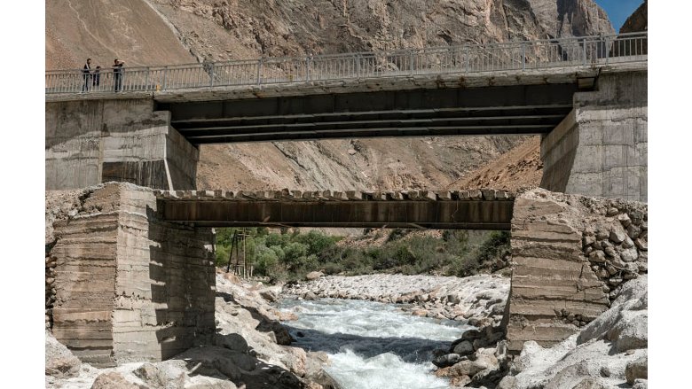 A bridge in mountainous Tajikistan