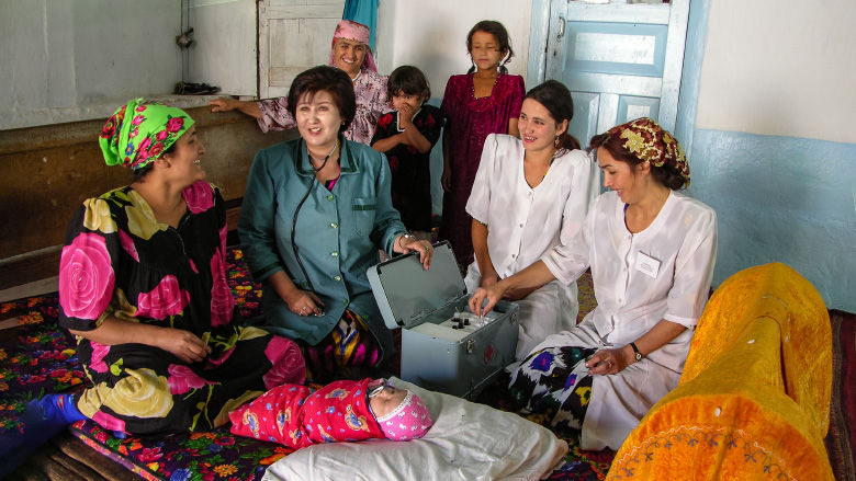 Rural doctors visiting a family