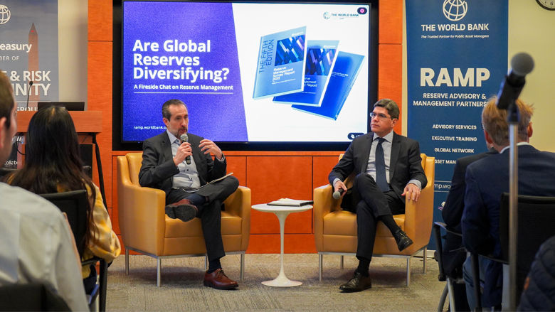 Jorge Familiar and Pablo Saavedra speak at the RAMP launch event